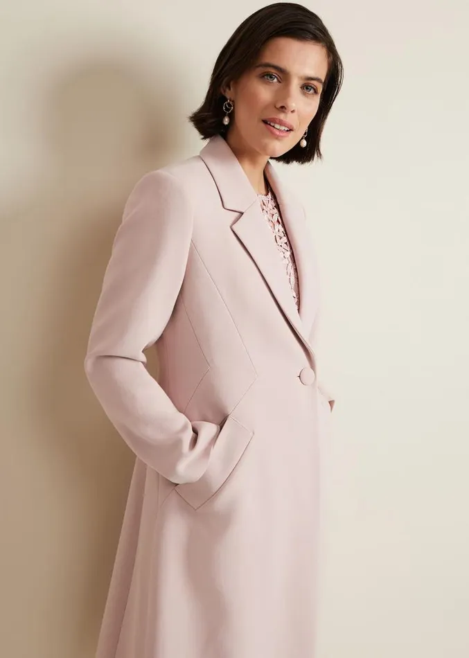 Juliette Crepe Coat Pink Women Phase Eight Coats