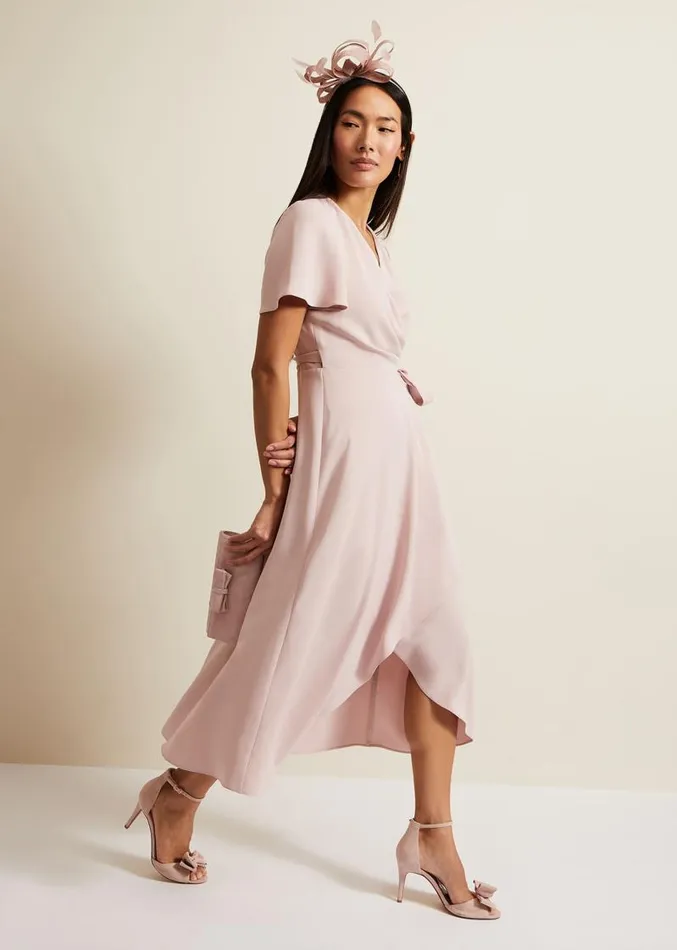 Julissa Frill Wrap Midi Dress Antique Rose Women Phase Eight Dresses
