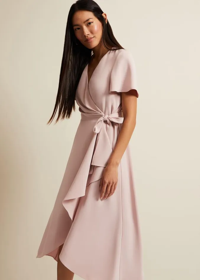 Julissa Frill Wrap Midi Dress Antique Rose Women Phase Eight Dresses