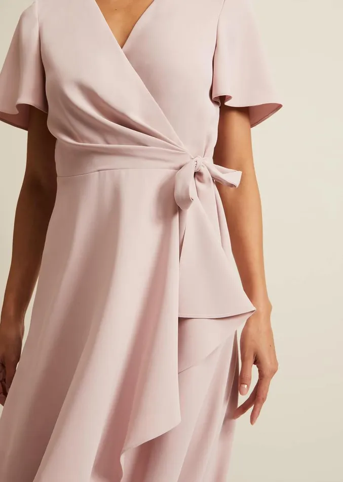 Julissa Frill Wrap Midi Dress Antique Rose Women Phase Eight Dresses