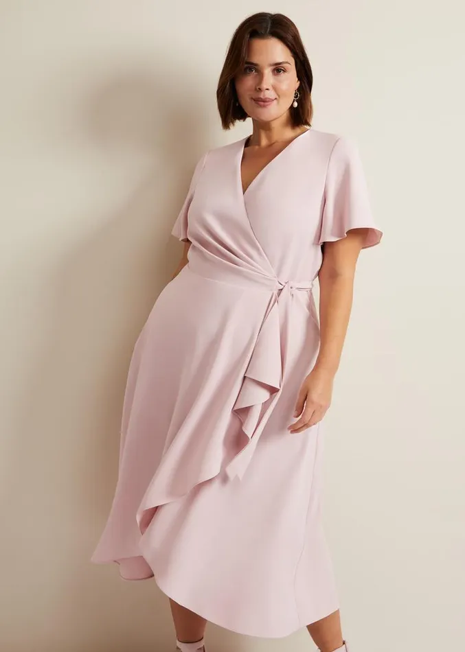 Julissa Frill Wrap Midi Dress Antique Rose Women Phase Eight Dresses