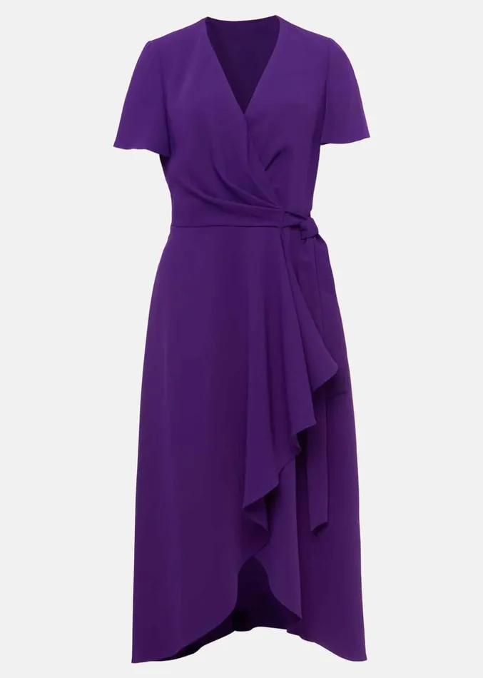Julissa Ruffle Wrap Midi Dress Violet Women Phase Eight Dresses
