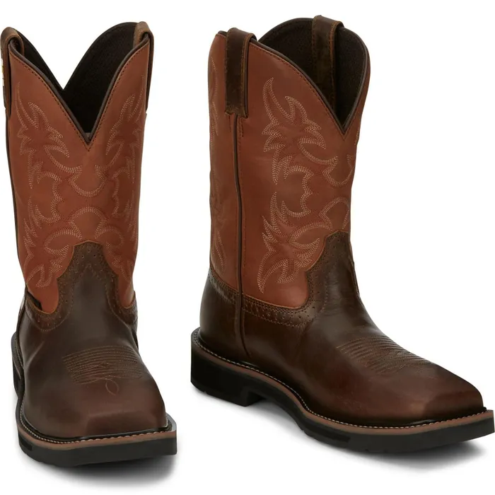Justin Boots Actuator 11034 Composite Toe Static Dissipative Work Boot Brown Men Work