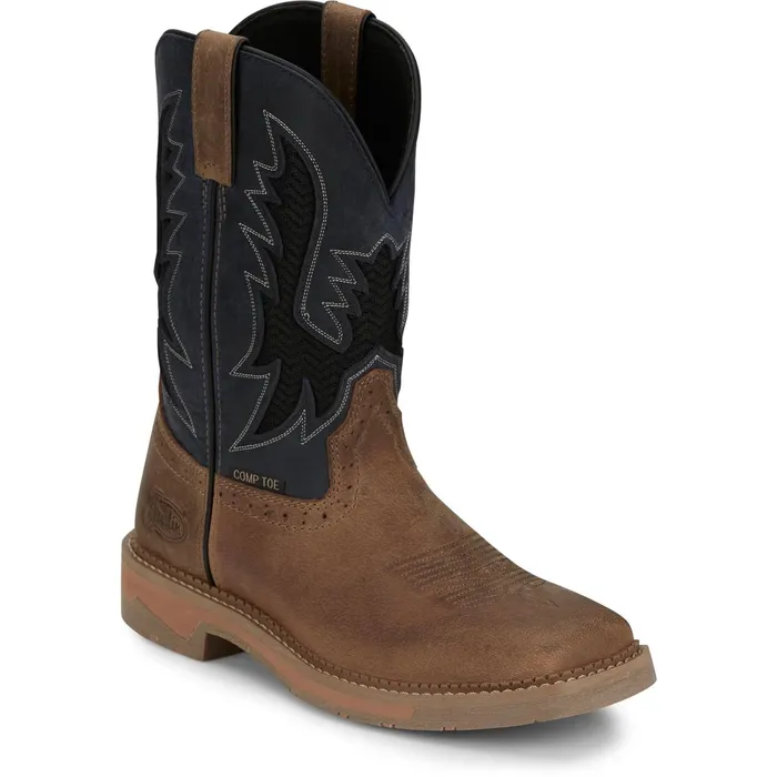 Justin Boots Bolt 11034 Comp Toe Work Boot Peanut Tan brown Men Work