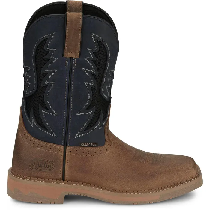Justin Boots Bolt 11034 Comp Toe Work Boot Peanut Tan brown Men Work