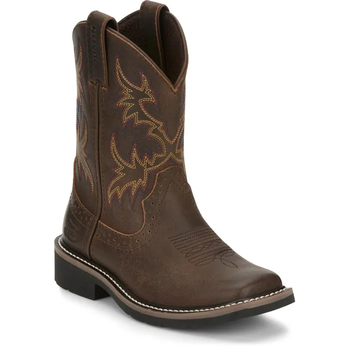 Justin Boots Cattleman Western Boot Brown Kids Western
