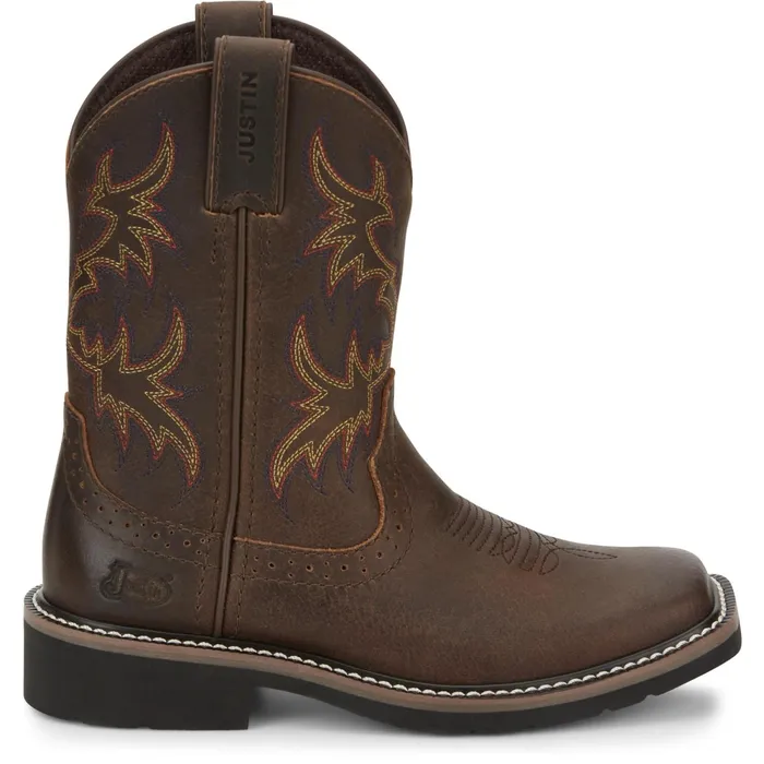 Justin Boots Cattleman Western Boot Brown Kids Western