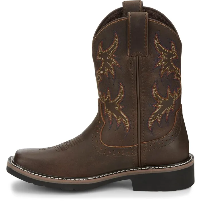Justin Boots Cattleman Western Boot Brown Kids Western