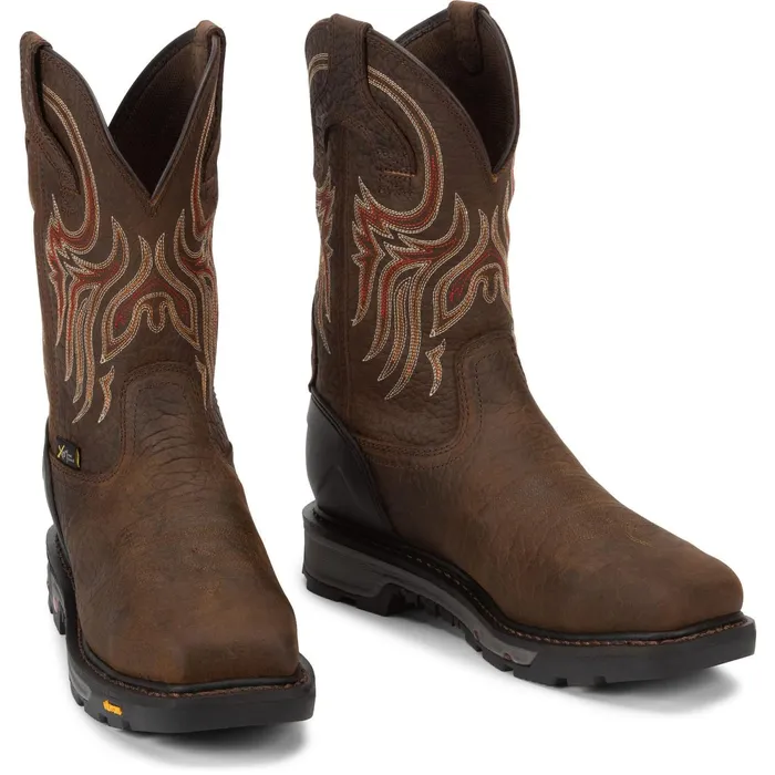 Justin Boots Driscoll 11034 Met Guard Steel Toe Work Boot Pecan Brown brown Men Work