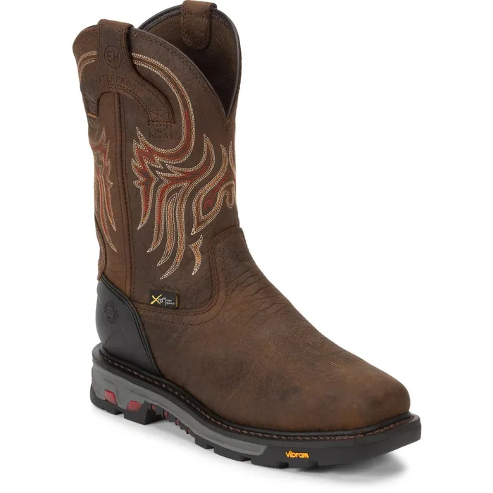 Justin Boots Driscoll 11034 Met Guard Steel Toe Work Boot Pecan Brown brown Men Work