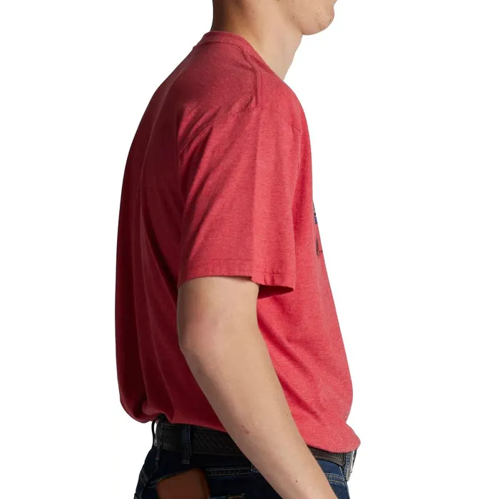 Justin Boots Justin Patriotic Tractor Tee Red Heather red Men TShirts and Polos