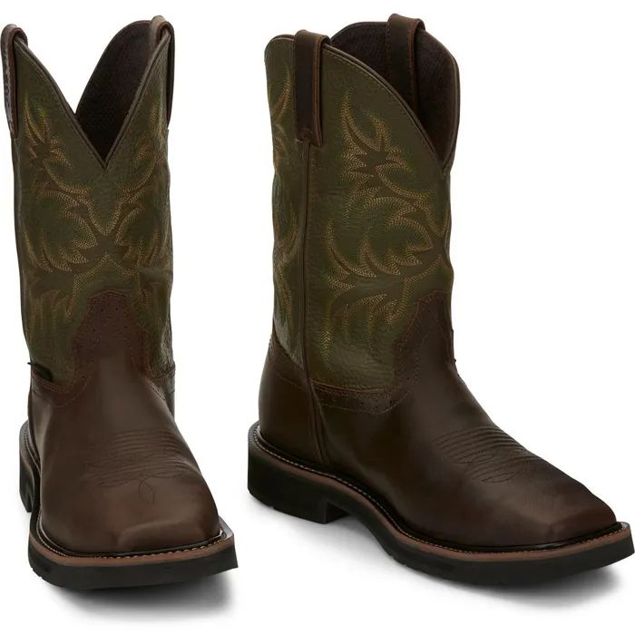 Justin Boots Keavan 11034 Met Guard Steel Toe Work Boot Dark Brown brown Men Work