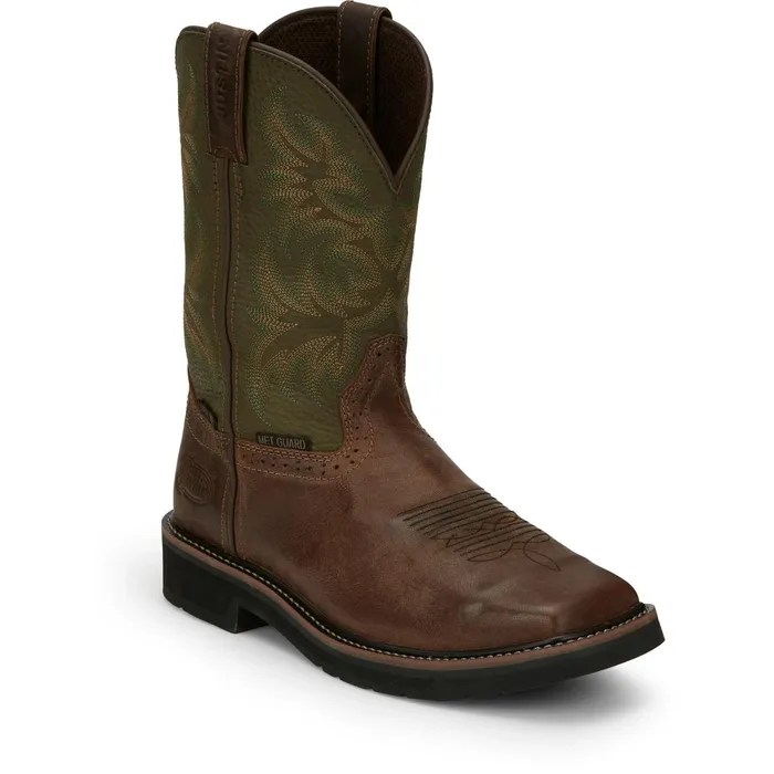 Justin Boots Keavan 11034 Met Guard Steel Toe Work Boot Dark Brown brown Men Work