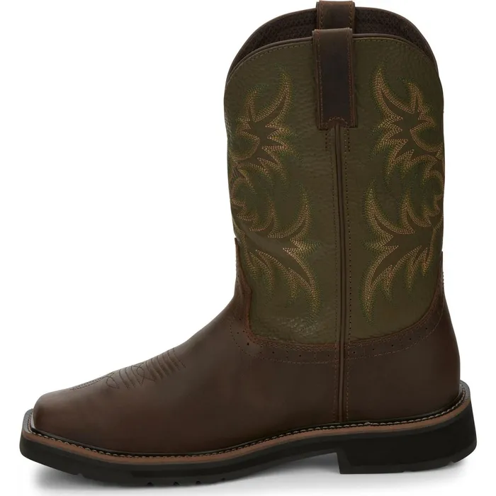 Justin Boots Keavan 11034 Met Guard Steel Toe Work Boot Dark Brown brown Men Work