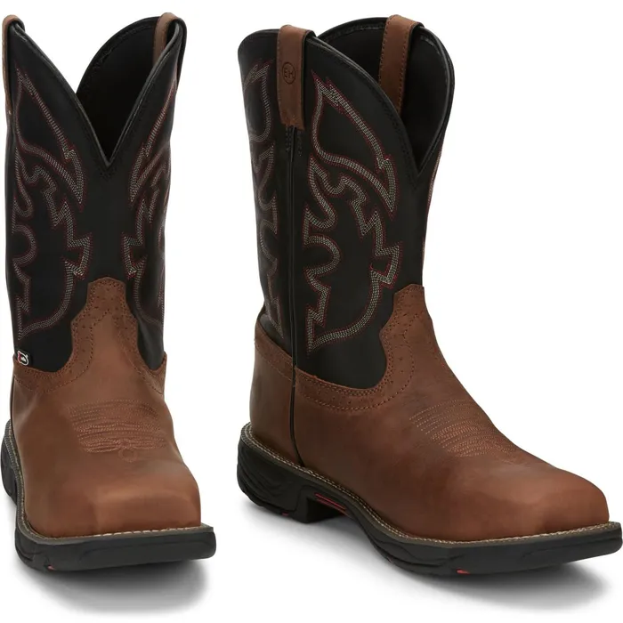 Justin Boots Rush 11034 Composite Toe Waterproof Work Boot Tan brown Men Work