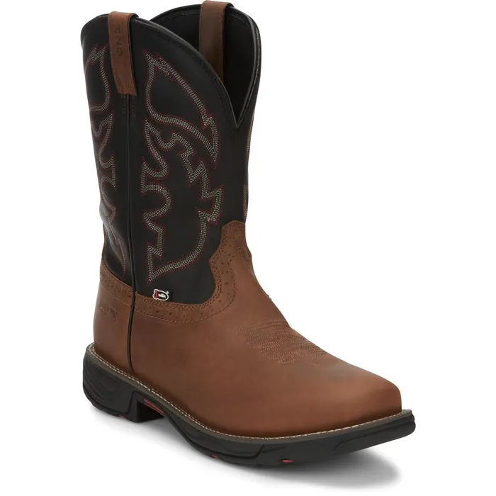 Justin Boots Rush 11034 Composite Toe Waterproof Work Boot Tan brown Men Work