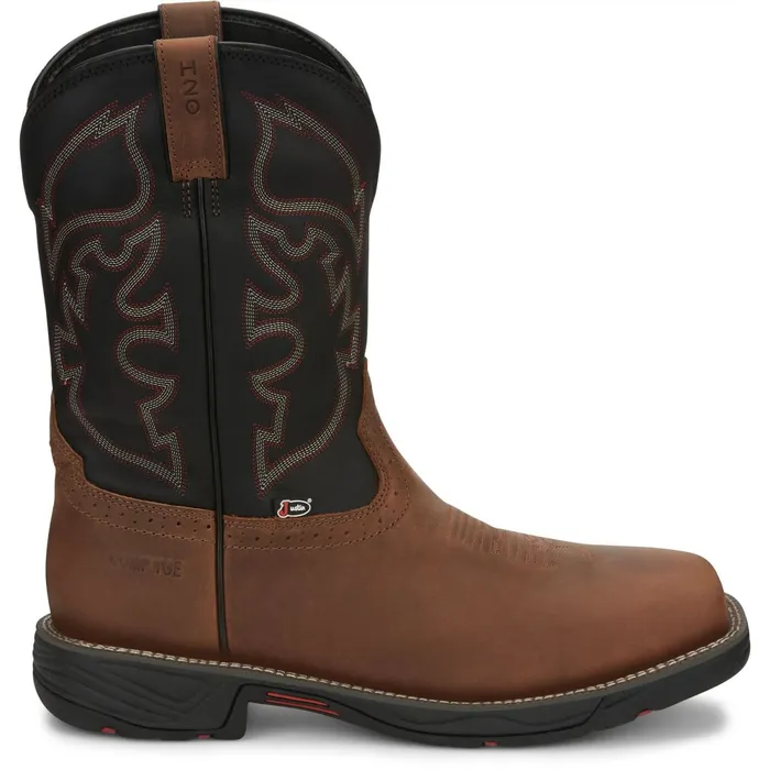 Justin Boots Rush 11034 Composite Toe Waterproof Work Boot Tan brown Men Work