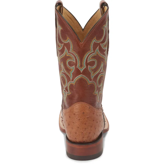 Justin Boots Truman 11034 Full Quill Ostrich Western Boot Cognac brown Men Western