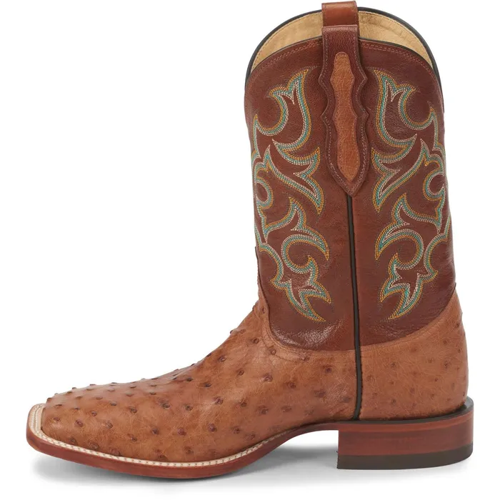 Justin Boots Truman 11034 Full Quill Ostrich Western Boot Cognac brown Men Western