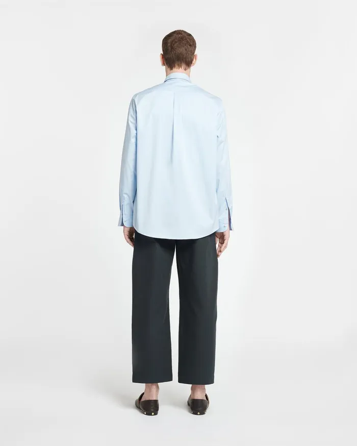 Kaleb Upcycled Light Poplin Shirt Sky Blue Men Nanushka Shirts