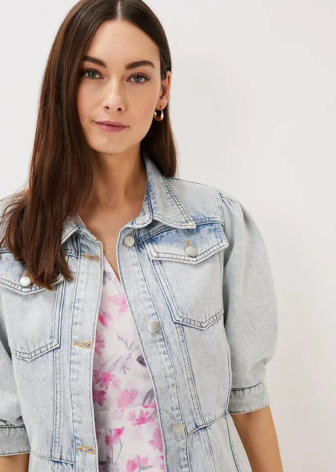 Karys Fashion Puff Sleeve Jacket Denim Women Phase Eight Jackets