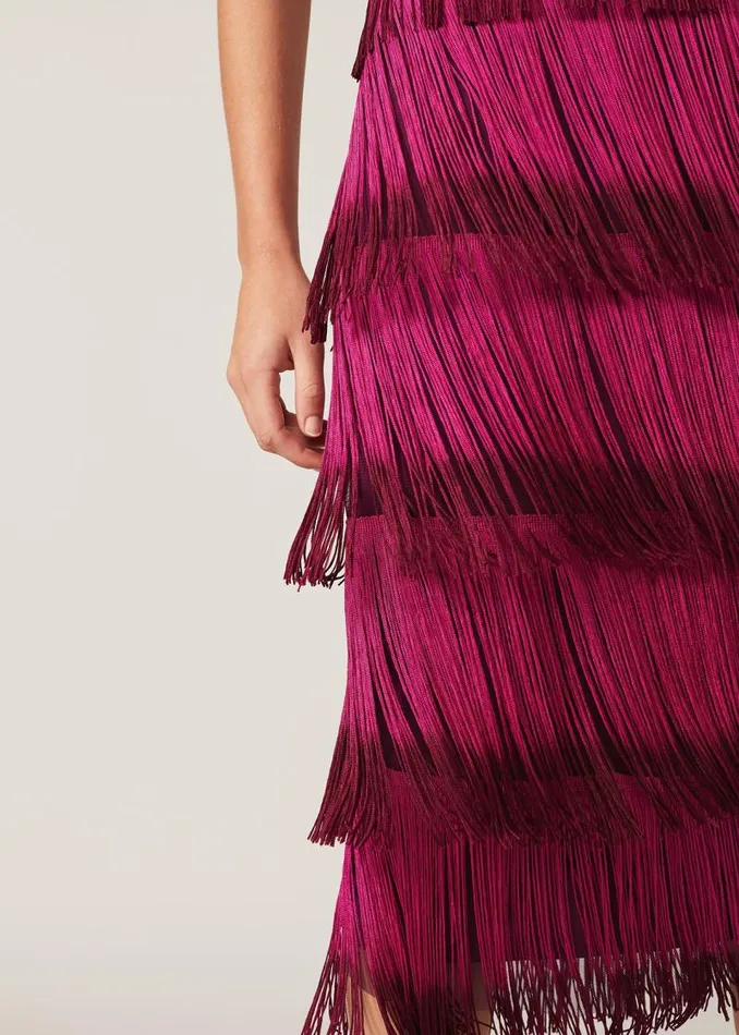 Katalina Dip Dye Fringe Dress Magentaorchid Women Phase Eight Dresses