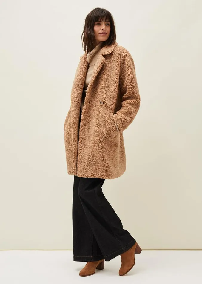 Katherine Teddy Coat Camel Women Phase Eight Coats
