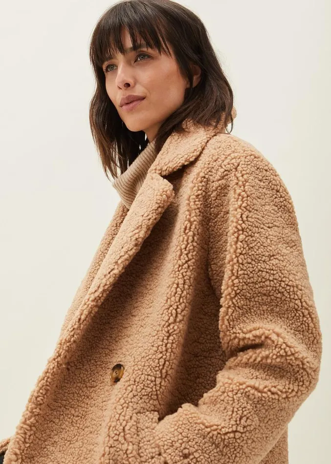 Katherine Teddy Coat Camel Women Phase Eight Coats