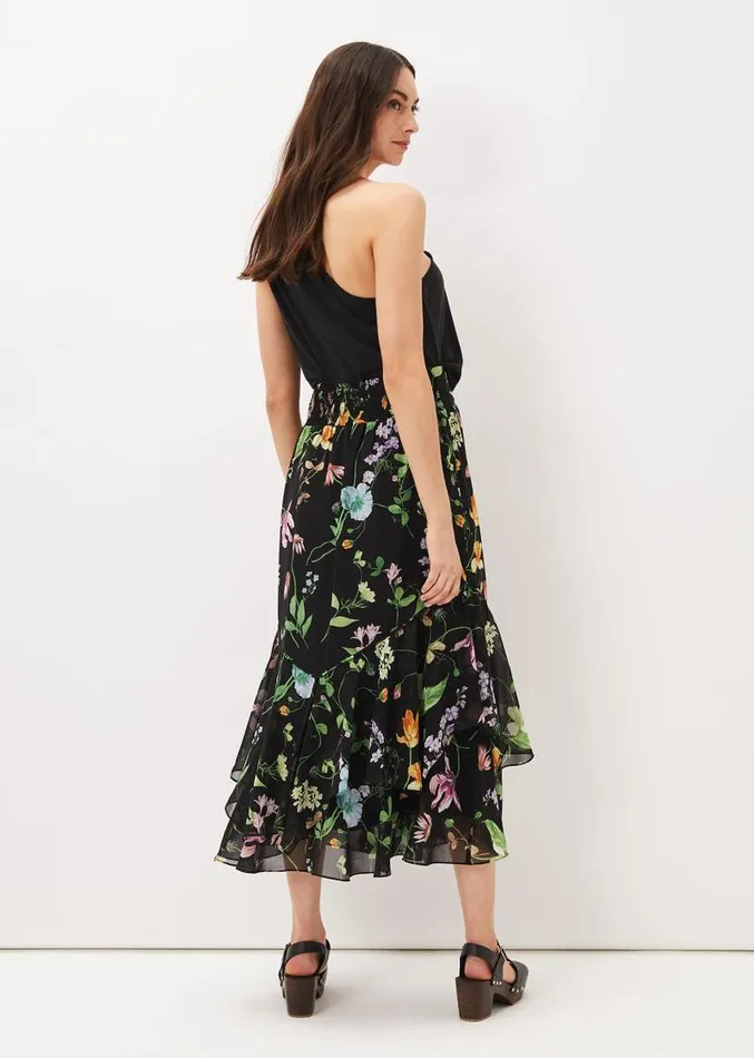 Kayley Floral Printed Maxi Skirt Blackmulti Women Phase Eight Skirts