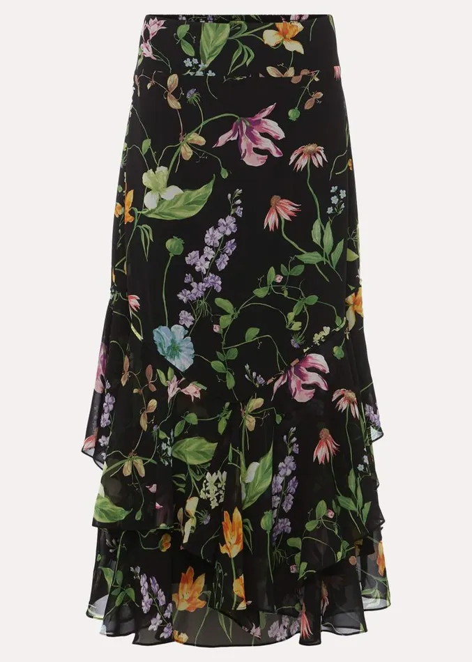 Kayley Floral Printed Maxi Skirt Blackmulti Women Phase Eight Skirts