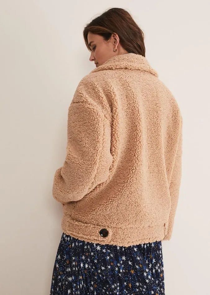 Kelsey Short Teddy Coat Camel Women Phase Eight Coats