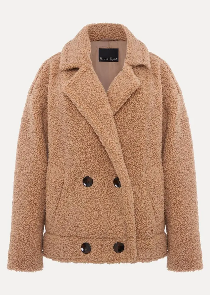 Kelsey Short Teddy Coat Camel Women Phase Eight Coats