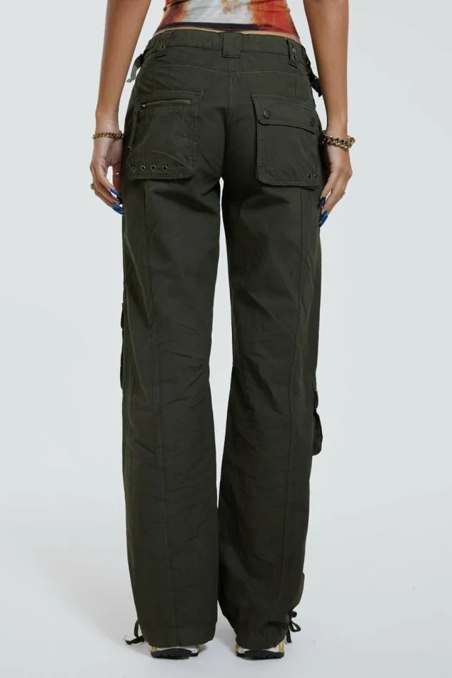 Khaki Low Rise Cargo Pants Khaki Women Jaded London Parachute Pants Khaki Low Rise Cargo Pants Khaki Women Jaded London Parachute Pants