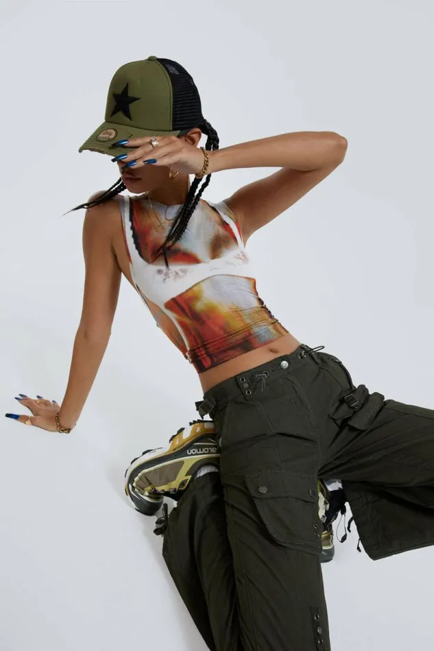 Khaki Low Rise Cargo Pants Khaki Women Jaded London Parachute Pants Khaki Low Rise Cargo Pants Khaki Women Jaded London Parachute Pants