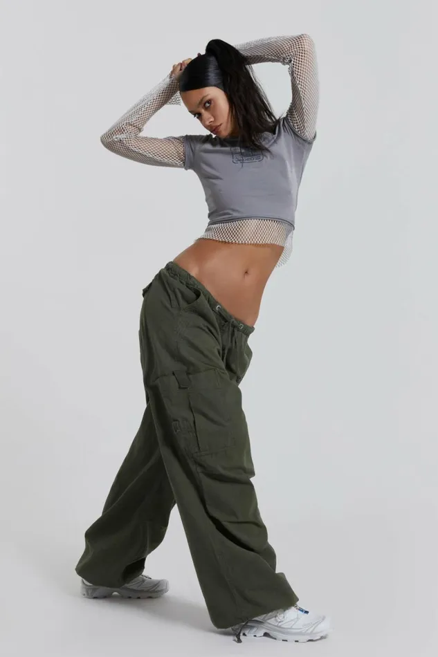 Khaki Parachute Cargo Pants Khaki Women Jaded London Parachute Pants Khaki Parachute Cargo Pants Khaki Women Jaded London Parachute Pants