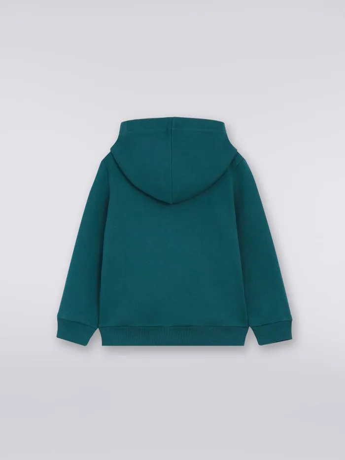Kids Cotton Hooded Sweatshirt With Logo Green Missoni Clothing Kids Cotton Hooded Sweatshirt With Logo Green Missoni Clothing