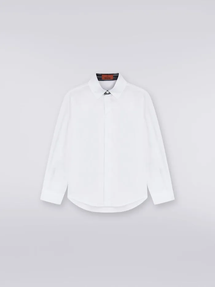 Kids Cotton Shirt With Slub Inserts Black and White Missoni Clothing
