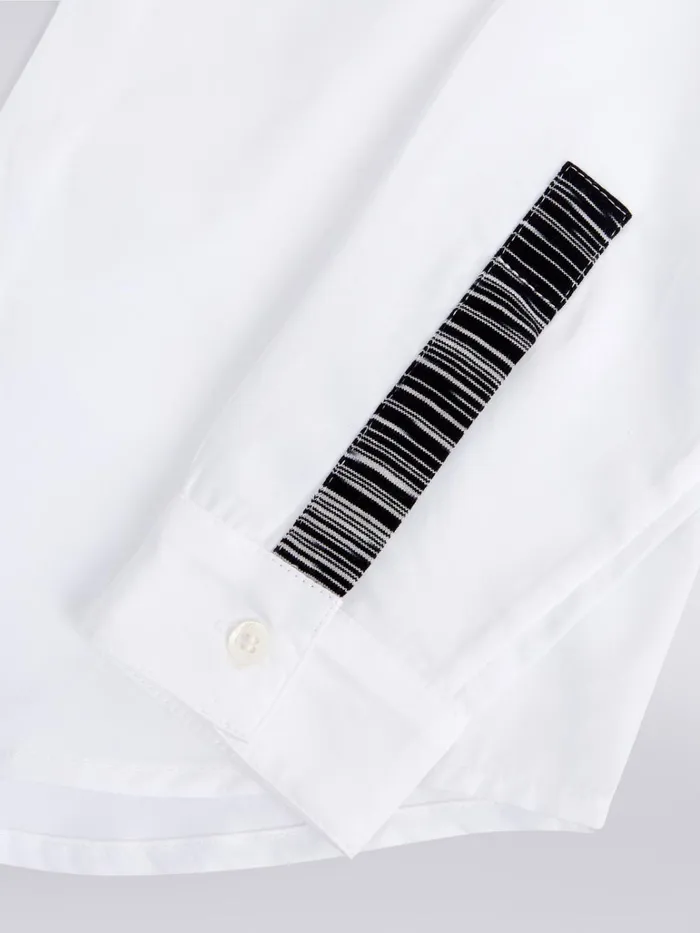 Kids Cotton Shirt With Slub Inserts Black and White Missoni Clothing Kids Cotton Shirt With Slub Inserts Black and White Missoni Clothing