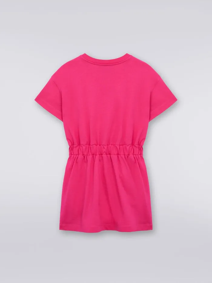 Kids LongSleeved Cotton Dress With Logo Pink Missoni Clothing