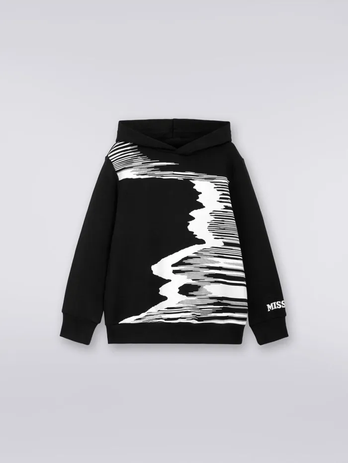 Kids ShortSleeved Cotton Sweatshirt Black Missoni Clothing