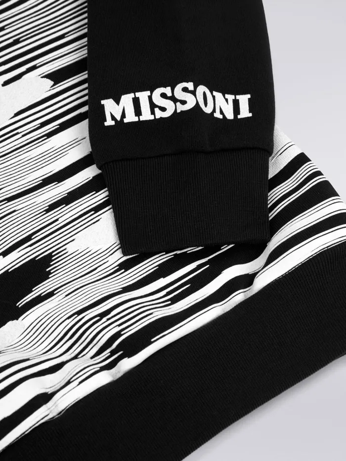 Kids ShortSleeved Cotton Sweatshirt Black Missoni Clothing