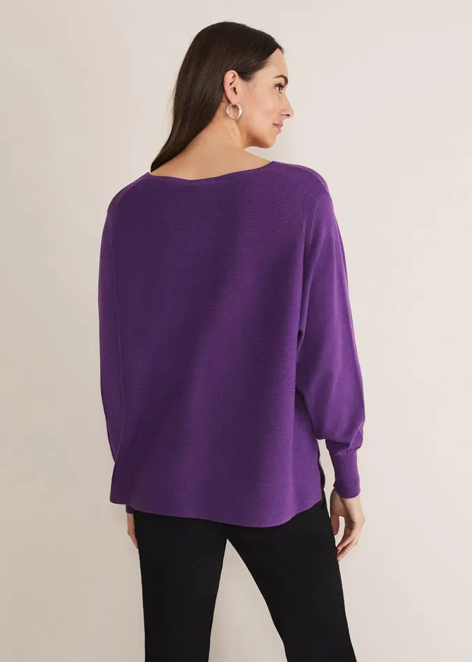 Kirste Textured Fine Knit VNeck Jumper Bright Purple Women Phase Eight Knitwear Kirste Textured Fine Knit VNeck Jumper Bright Purple Women Phase Eight Knitwear