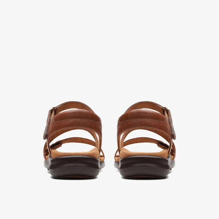 Kitly Way Tan Leather Women Clarks Sandals and Flip Flops