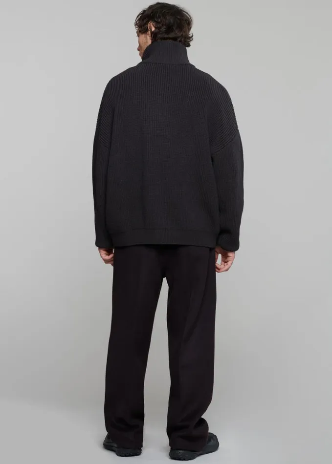 Knitwear Men The Frankie Shop Harrison Quarter Zip Jumper 8211 Dark Plum