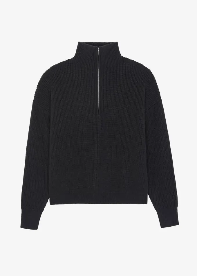 Knitwear Men The Frankie Shop Harrison Quarter Zip Jumper 8211 Dark Plum