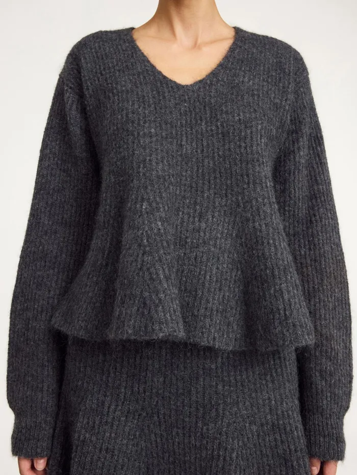 Knitwear Women By Malene Birger Cova Sweater Grey Melange