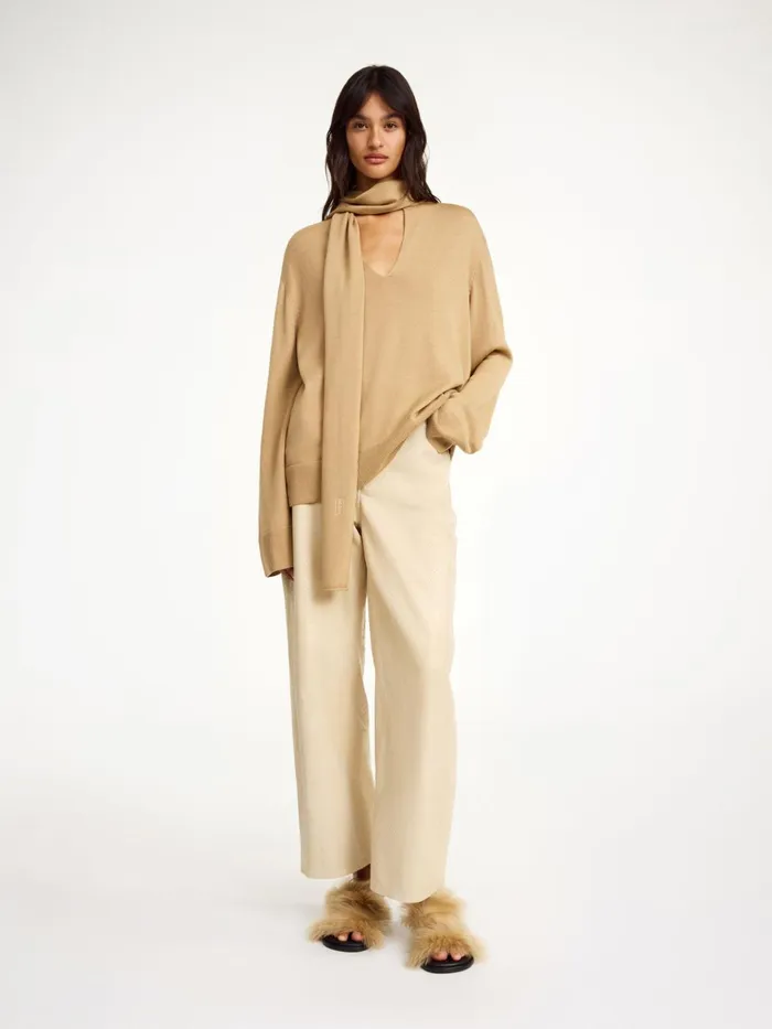 Knitwear Women By Malene Birger Merrie Wool Sweater Tannin