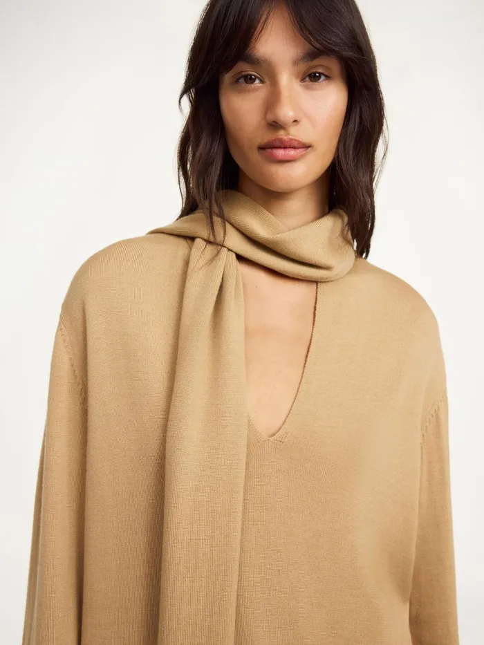 Knitwear Women By Malene Birger Merrie Wool Sweater Tannin