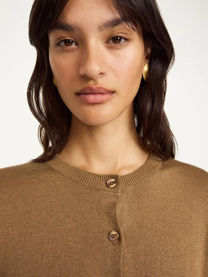 Knitwear Women By Malene Birger Montie Cardigan Light Brown