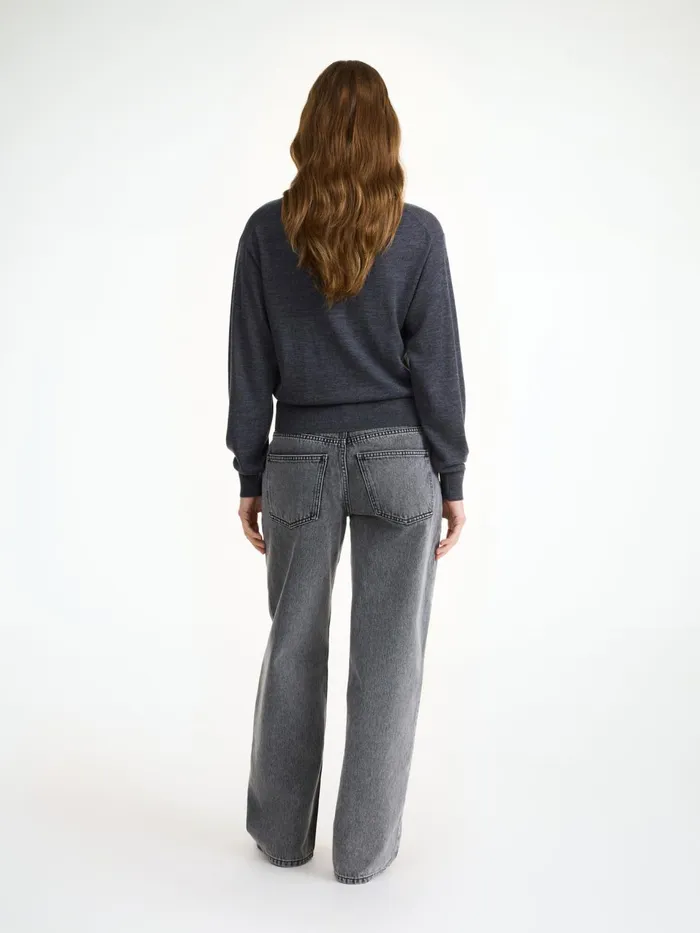 Knitwear Women By Malene Birger Montie Merino Wool Cardigan Jet Grey